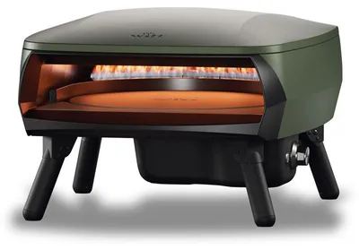 Produktbild von Witt PICCOLO Rotante Pizzaofen für italienische Pizza oder Flammkuchen, Pizzastein Ø 40,5 cm rotierend, Farbe: Green matt