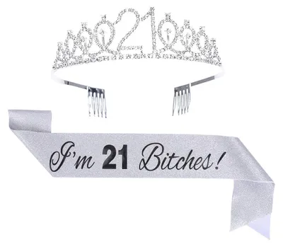 Image de Solidchoice - Ensemble diadème et ruban pour célébrer un 21e anniversaire