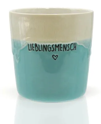 Produktbild von Stoneware Becher "Lieblingsmensch" hellblau