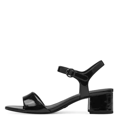 Produktbild von Tamaris Damen Sandalette Sandale Metallic Lack Blockabsatz 1-28249-42, Größe:39 EU, Farbe:Schwarz