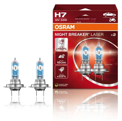 Image de Ampoules automobiles Osram Night Breaker Laser H7 12 V 55 W, lot de 2