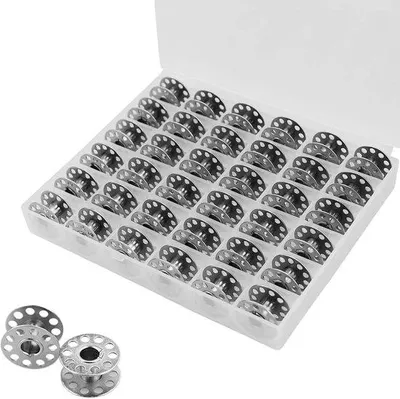 Produktbild von 36 Nähmaschinen-Spulen – aus Metall – universell und langlebig – für Stickarbeiten