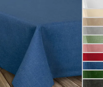 Produktbild von Fleckenabweisende bügelfreie Tischdecke mit Lotuseffekt, Leinenoptik, Farbe und Größe wählbar,Dunkelblau