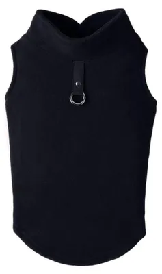 Image de Gilet en polaire Gooby pour chien, couleur noire, taille L. Pull chaud en polaire