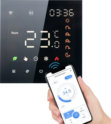 Produktbild von WiFi Intelligent Raumthermostat Warmwasserbereitung Fußbodenheizung Thermostat APP Control Voice Heizung Kompatibel mit Alexa/Google für zu Hause, 3A