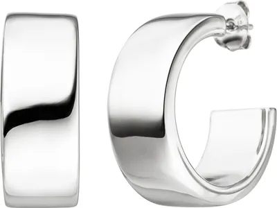 Produktbild von Halbcreolen 925 Sterling Silber Ohrringe Creolen Silberohrringe