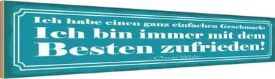 Produktbild von vianmo Holzschild 10x46 cm bin immer mit Besten zufrieden