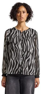 Produktbild von Street One Chiffonbluse mit Zebra Print deep Roast Brown 42
