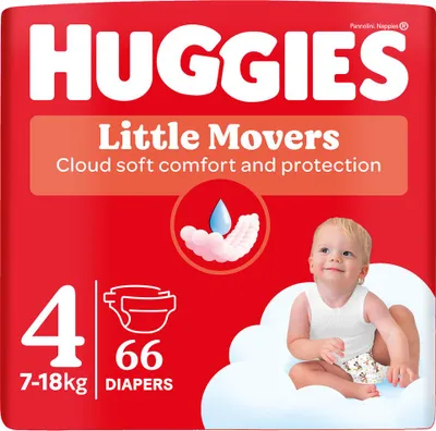 Zdjęcie produktu dla HUGGIES plienky Little Movers 4 66 ks