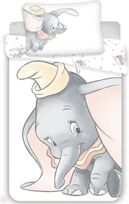 Produktbild von Dumbo Elefant Disney Kleinkind Bettwäsche Set 100x135 40x60cm 100% Baumwolle NEU