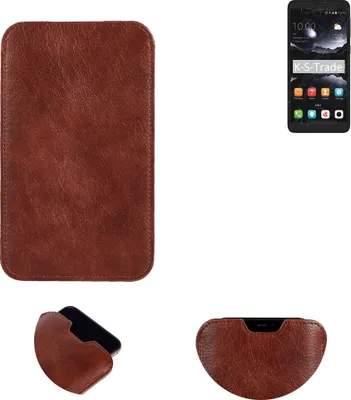 Produktbild von K-S-Trade Schutzhülle Handyhülle kompatibel mit ZTE A530 Handytasche Kunstleder Sleeve in braun