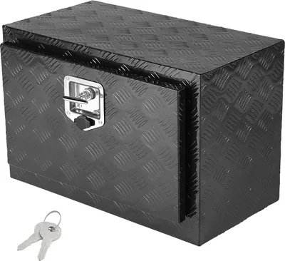 Image de VEVOR Truckbox boîte à outils, boîte pour remorque sous le plancher, boîte à outils 610 x 430 x 460 mm boîte de rangement pour pick-up, alliage d'aluminium, boîte à outils pouvant supporter 30 kg, boîte de rangement verrouillable