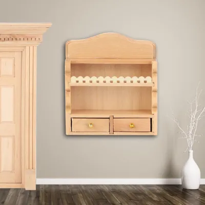 Obrázok produktu pre 1:12 Miniatúrny domček pre bábiky, kuchyňa, montáž na stenu, odkladací regál, príslušenstvo, nábytok, hračky