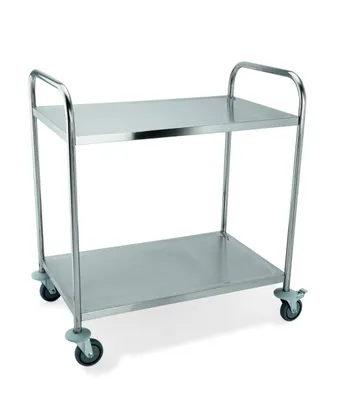 Produktbild von Servierwagen / Abräumwagen, Edelstahl, 2 Borde, 85x53x95 cm