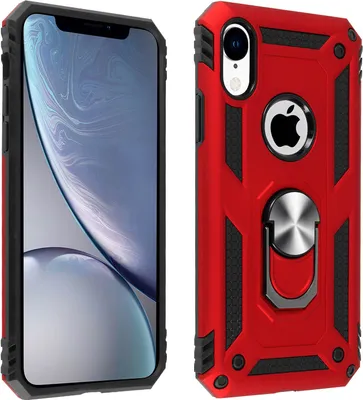 Produktbild von Avizar, Schutzhülle mit Ring-Halterung für Apple iPhone XR, Rot