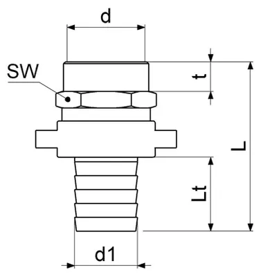 Produktbild von Schlösser Armaturen STANDROHRVERSCHRAUBUNG 3TLG, FLACHDICHTEND, IG 1 1/4", MS
