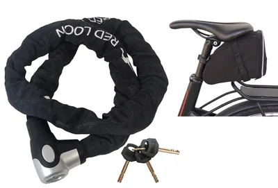 Produktbild von Fahrradschloß eBike Kettenschloß 150cm Radschloß Red Loon Motorrad Roller + Satteltasche