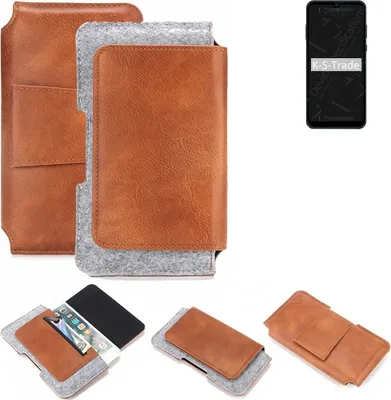 Produktbild von K-S-Trade Handyhülle Schutzhülle kompatibel mit ZTE Blade A51 Lite Gürteltasche Holster Gürtel Tasche Smartphone Tasche Handy Hülle Polyurethan+ Filz,