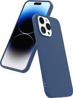 Obrázek produktu pro Smartphonica Silikonové pouzdro pro iPhone 14 Pro Max s měkkým vnitřkem - tmavě modré