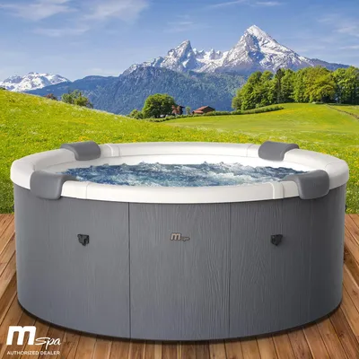 Produktbild von BRAST Whirlpool MSpa Denver mit Fester Außenwand | Ø182x70cm | LED-Beleuchtung mit 20 einstellbaren Farben für 6 Personen | 130 Massagedüsen | Ganzjähriger Einsatz Winterfest | In & Outdoor Pool