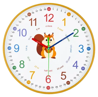 Kinder-Wanduhr Lernuhr 25 cm braun für Kinderzimmer