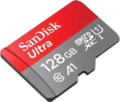 Produktbild von SanDisk Ultra, 128 GB, MicroSDXC, Klasse 10, 120 MB/s, Class 1 (U1), Wasserfest, Temperaturbeständig