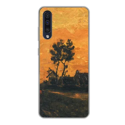 Produktbild von MuchoWow® Handyhülle Schutzhülle Hülle für Samsung Galaxy A50 Landschaft bei Sonnenuntergang - Vincent van Gogh Silikon Softcase Handy Hülle - Mobiltelefonhülle