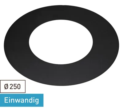 Produktbild von Raik Basic Rauchrohr / Ofenrohr 250mm - Wandrosette schwarz