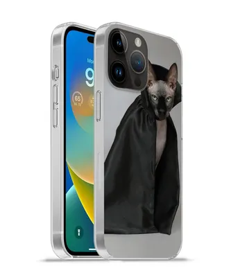 Produktbild von MuchoWow® Handyhülle Schutzhülle Hülle für Apple iPhone 14 Pro - Softcase Katze - Umhang - Schwarz Silikon Softcase Handy Hülle - Umschlag