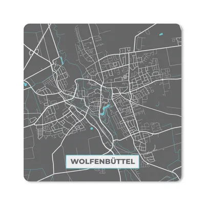 Produktbild von MuchoWow® Mauspad Mousepad Karte - Wolfenbüttel - Blau - Stadtplan - Deutschland 20x20 cm - Mousepads - Maus Mat - Pad - Mausunterlage - Desk Mat - Bureauartikeln