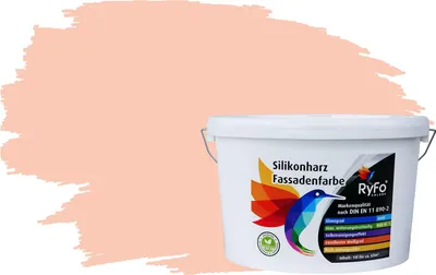 Produktbild von RyFo Colors Silikonharz Fassadenfarbe Lotuseffekt Trend Weißtöne Roséweiß 10l  - bunte Fassadenfarbe, weitere Weiß Farbtöne und Größen erhältlich, Deckkraft Klasse 1