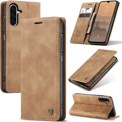 Produktbild von Hülle für Samsung Galaxy A26 Retro Kunstledertasche mit Standfunktion Schutzhülle Braun