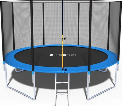 Image de Trampoline - bleu - 435 cm - avec filet et échelle - jusqu'à 180 KG