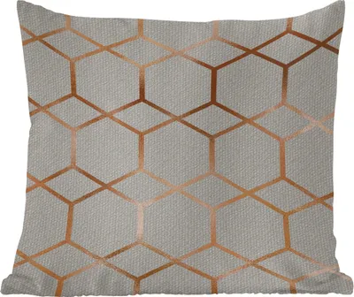 Produktbild von MuchoWow® Zierkissen Sofakissen Wohnzimmer Dekokissen 45x45 cm Muster - Luxus - Bronze - Grau - Schlafpolster - Polster für das Sofa