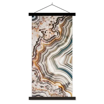 Produktbild von MuchoWow® Textilposter Naturstein - Nahaufnahme - Muster 60x120 cm mit schwarzem Rahmen - Magnete