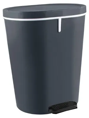 Produktbild von Tritt-Mülleimer oval aus Kunststoff 25 Liter in Anthrazit