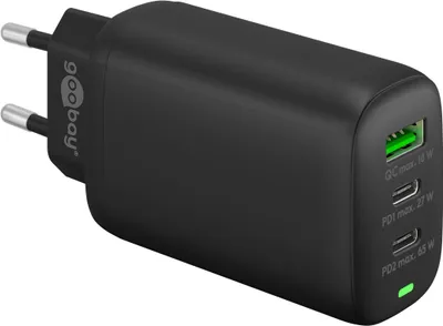 Immagine prodotto di Caricabatterie rapido multiporta triplo USB-C™ PD (65 W) nero