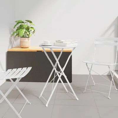 Produktbild von Bistrotisch, weiß, Ø 50 x 71 cm, aus pulverbeschichtetem Stahl