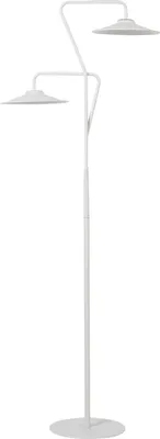 Produktbild von BELIANI LED-Stehlampe Weiß Metall 2-Flammig mit Schirm Kegelform Gebogen Langes Kabel mit Schalter USB-Anschluss Industrie-Design Modern Büro