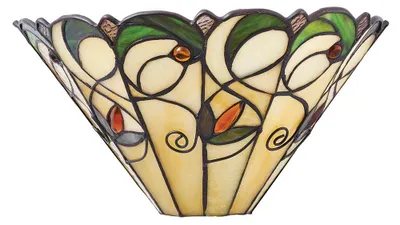 Obrázek produktu pro Nástěnné svítidlo s motivem květin JAMELIA, černé, 1xE14x15W, sklo, rozměry: 17x31x14 cm, IP20, Tiffany