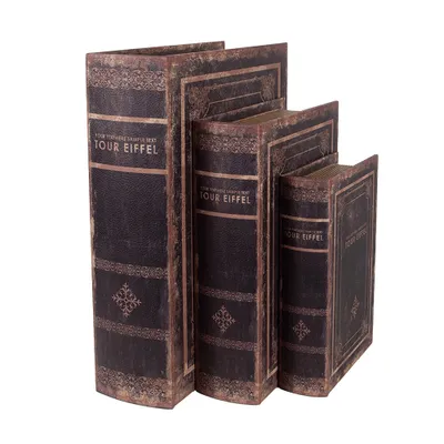 Immagine prodotto di Clayre & Eef set di 3 libri 27/22/17 cm legno marrone