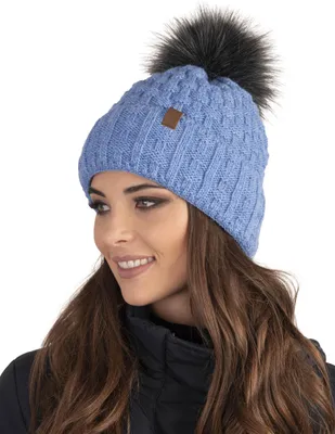 Immagine prodotto di Cappello invernale Vivisence con pompon da donna misura universale - Caldo per l'inverno e l'autunno Elegante copricapo con pompon da donna Cappello classico - Jeans