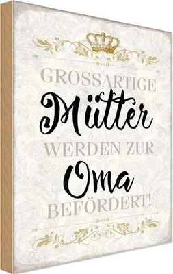 Produktbild von vianmo Holzschild 18x12 cm grossartig Mütter werden zur Oma Familie Freunde