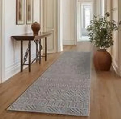 Produktbild von Bouclé Teppich für Wohnzimmer Schlafzimmer Büro weich pflegeleicht strapazierfähig vielseitig kombinierbar , Größe : 80 x 250 cm , Farbe : Silber-3