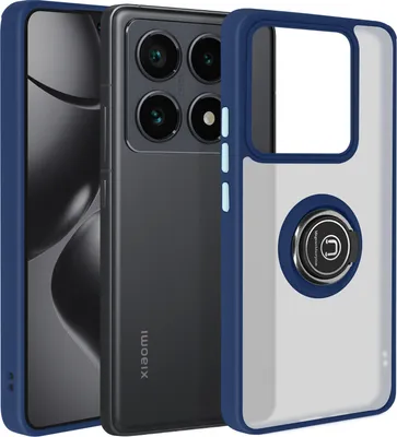 Image de Avizar, coque de téléphone pour Xiaomi 14T Pro avec anneau métallique et support pour caméra, bleu nuit