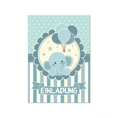 Produktbild von 15 Einladungskarten I dv_174 I DIN A6 I Einladung Set Kinder-Geburtstag Baby-Party Baby-Shower zum Ausfüllen für Kinder Jungen Jungs blau