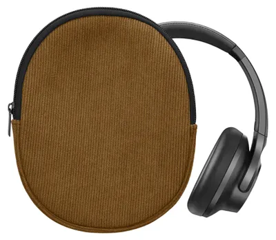 Produktbild von kwmobile Hülle kompatibel mit Soundcore Q20i Tasche - Case für Headset aus robustem Cord und Neopren Stoff - Olivgrün
