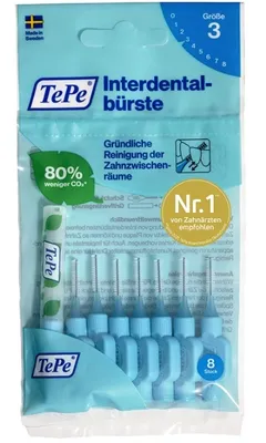 Obrázok produktu pre TePe Interdentálna štetčeky 0,6 mm modrá - Balenie 8 kusov