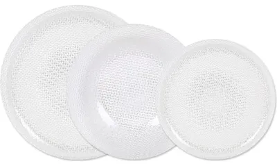 18-tlg. Glasgeschirr-Set, Teller 27/21,5/19 cm, rund, matt