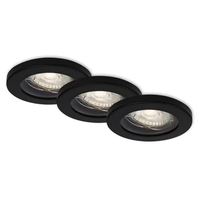 Immagine prodotto di Lampade da incasso a LED, set da 3 GU10 IP65 5 W nero opaco metallo-plastica Briloner